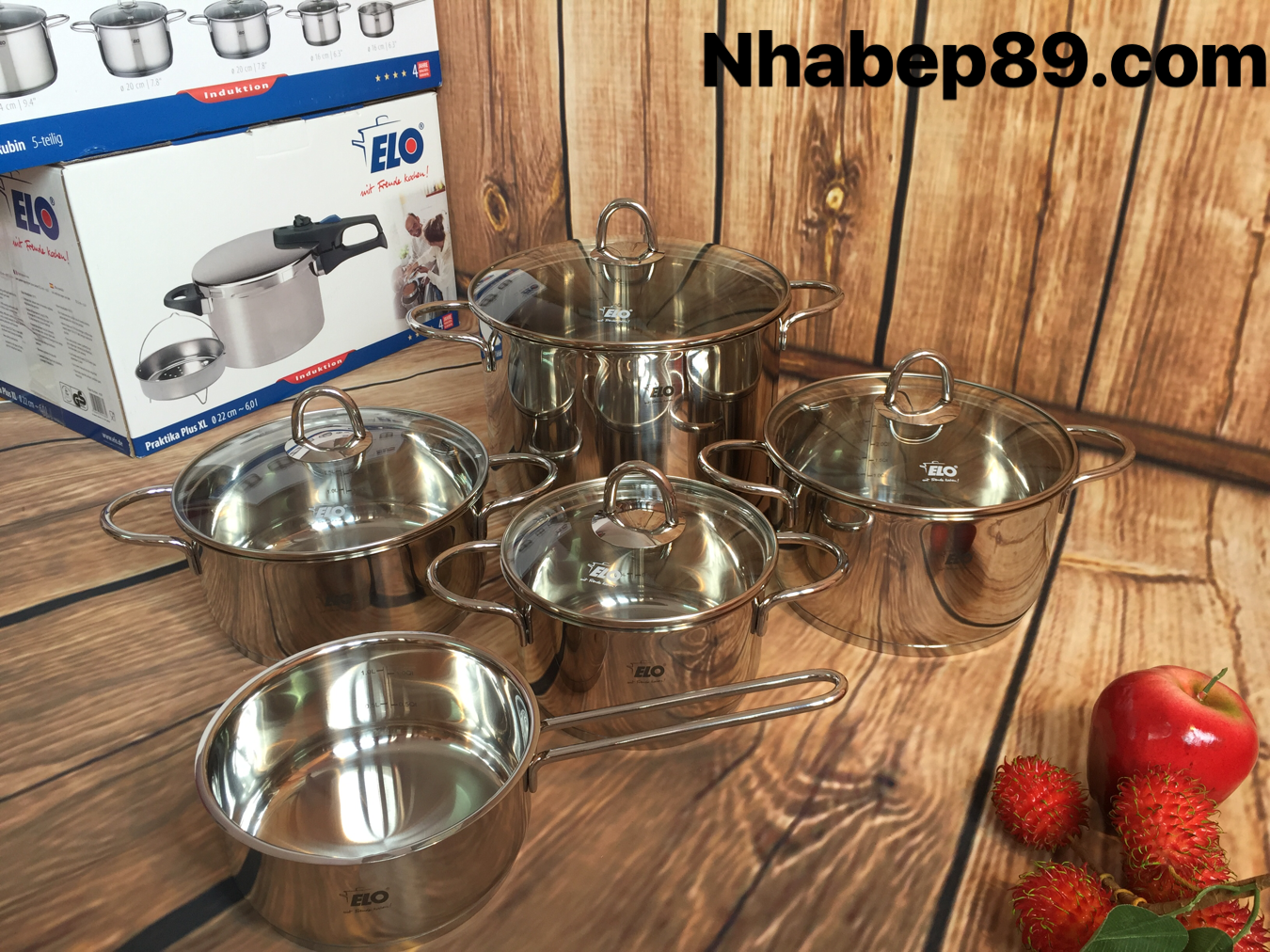 BỘ NỒI ELO RUBIN 5 CHIẾC 9 BỘ NỒI ELO RUBIN 5 CHIẾC