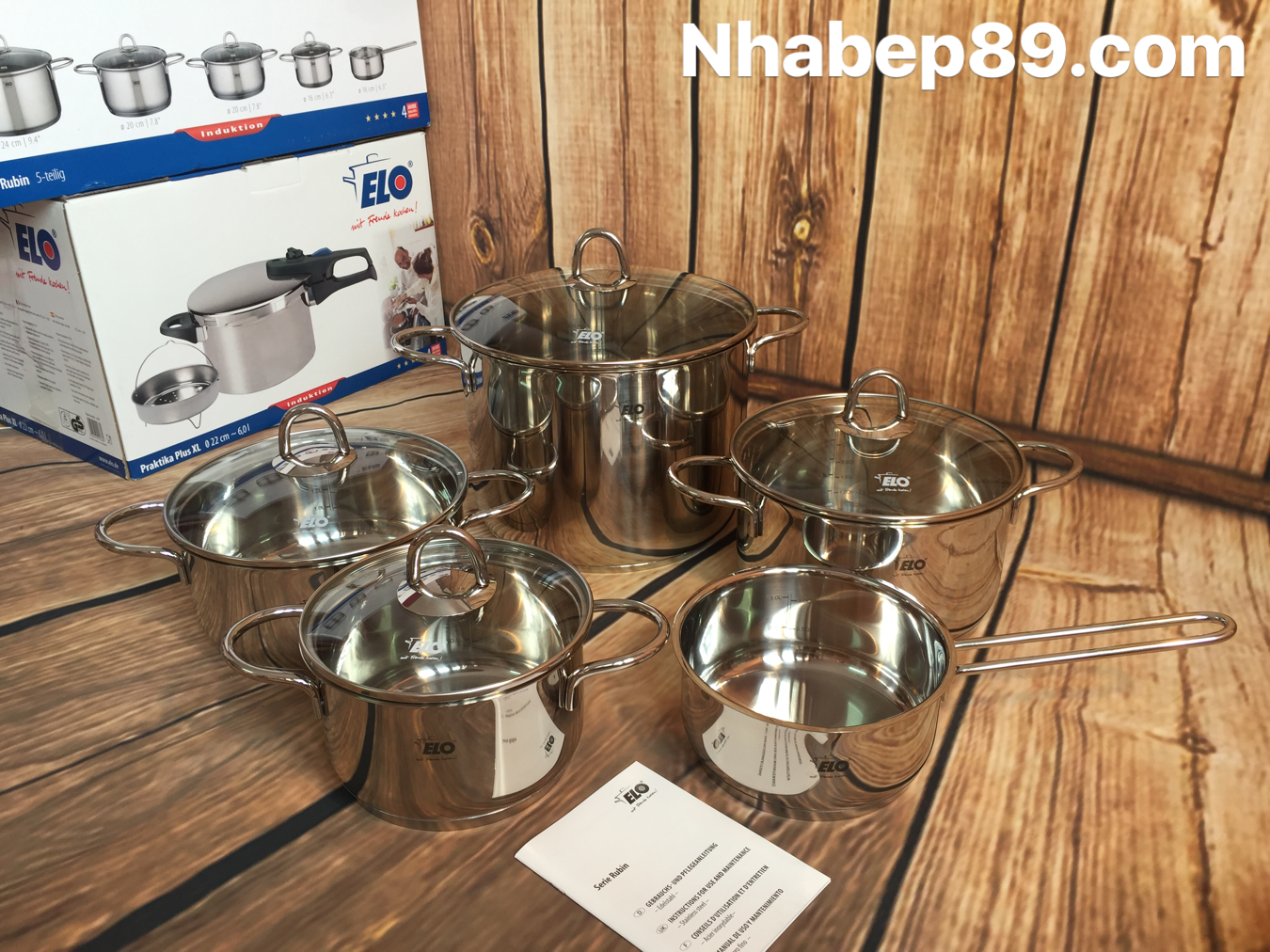 BỘ NỒI ELO RUBIN 5 CHIẾC 8 BỘ NỒI ELO RUBIN 5 CHIẾC