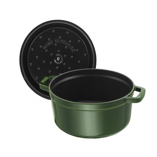 NỒI GANG STAUB TRÒN MẦU XANH RÊU 22CM 2 NỒI GANG STAUB TRÒN MẦU XANH RÊU 22CM