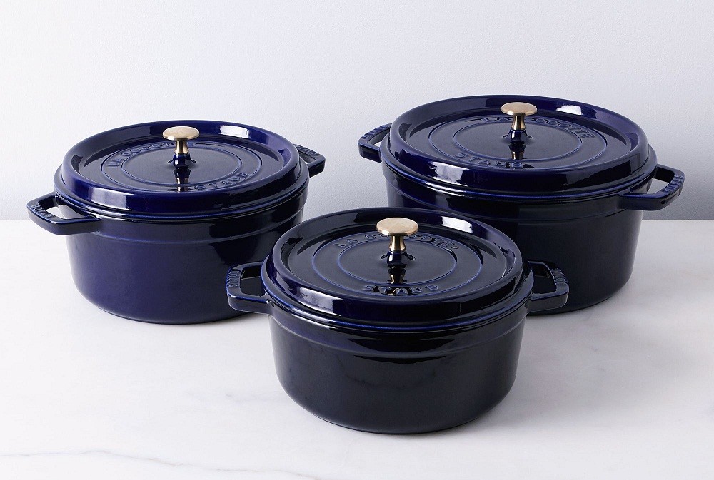 NỒI GANG STAUB MẦU XANH ĐEN 20CM 2 NỒI GANG STAUB MẦU XANH ĐEN 20CM