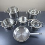 Bộ nồi Fissler profi 4 nồi 1 quánh 1 chảo inox profi nắp kính Bộ nồi Fissler profi 4 nồi 1 quánh 1 chảo inox profi nắp kính