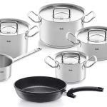 Bộ nồi Fissler profi 4 nồi 1 quánh 1 chảo chống dính  nắp kính