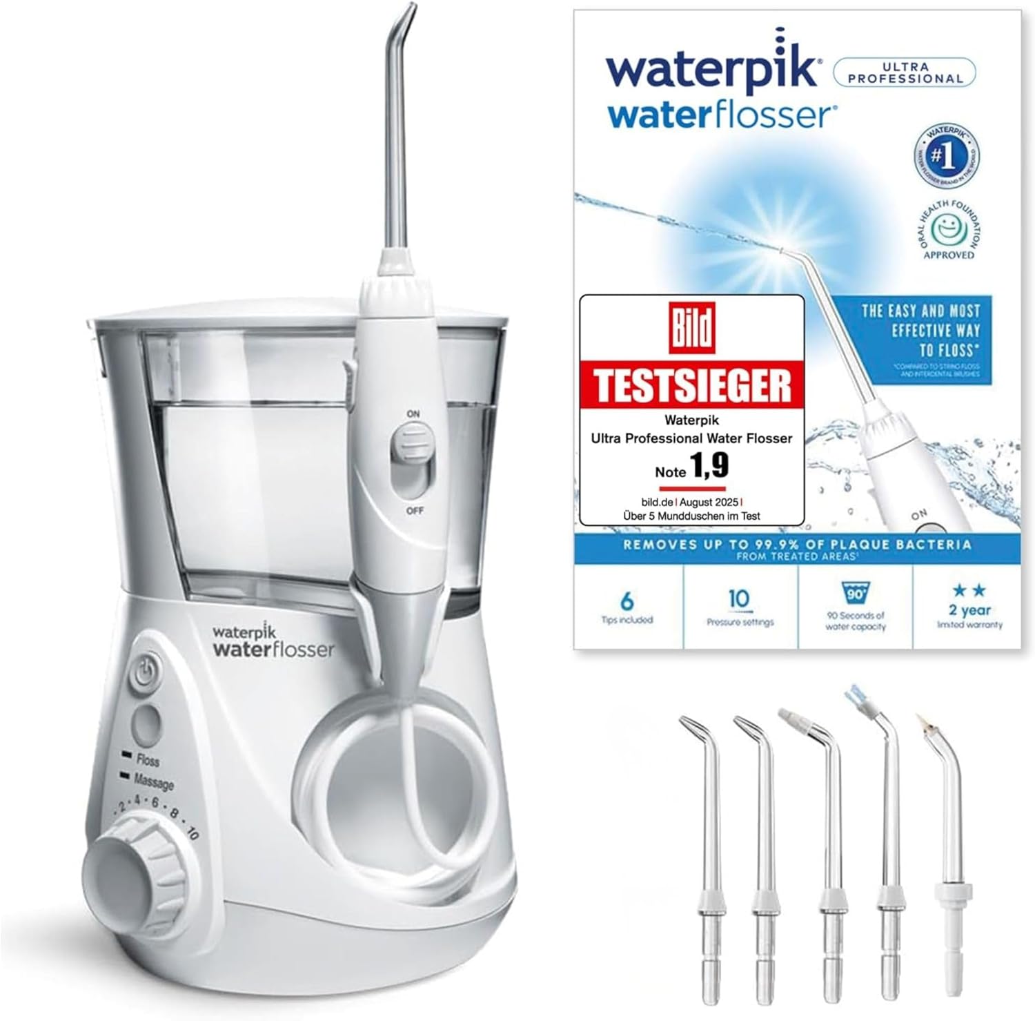 TĂM NƯỚC CẮM ĐIỆN CHUYÊN NGHIỆP WATERPIK ULTRA WF-660EU MÀU TRẮNG