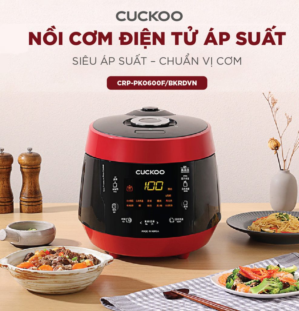 Nồi cơm áp suất điện tử Cuckoo CRP-PK0600F 1,08 Lít