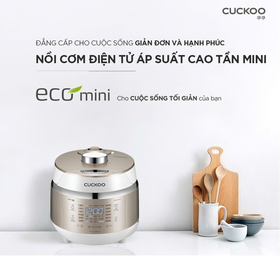 Nồi Cơm Điện Tử Áp Suất Cao Tần Cuckoo Mini CRP-EHS0309F/WHGOVNCV – 0.54 Lít