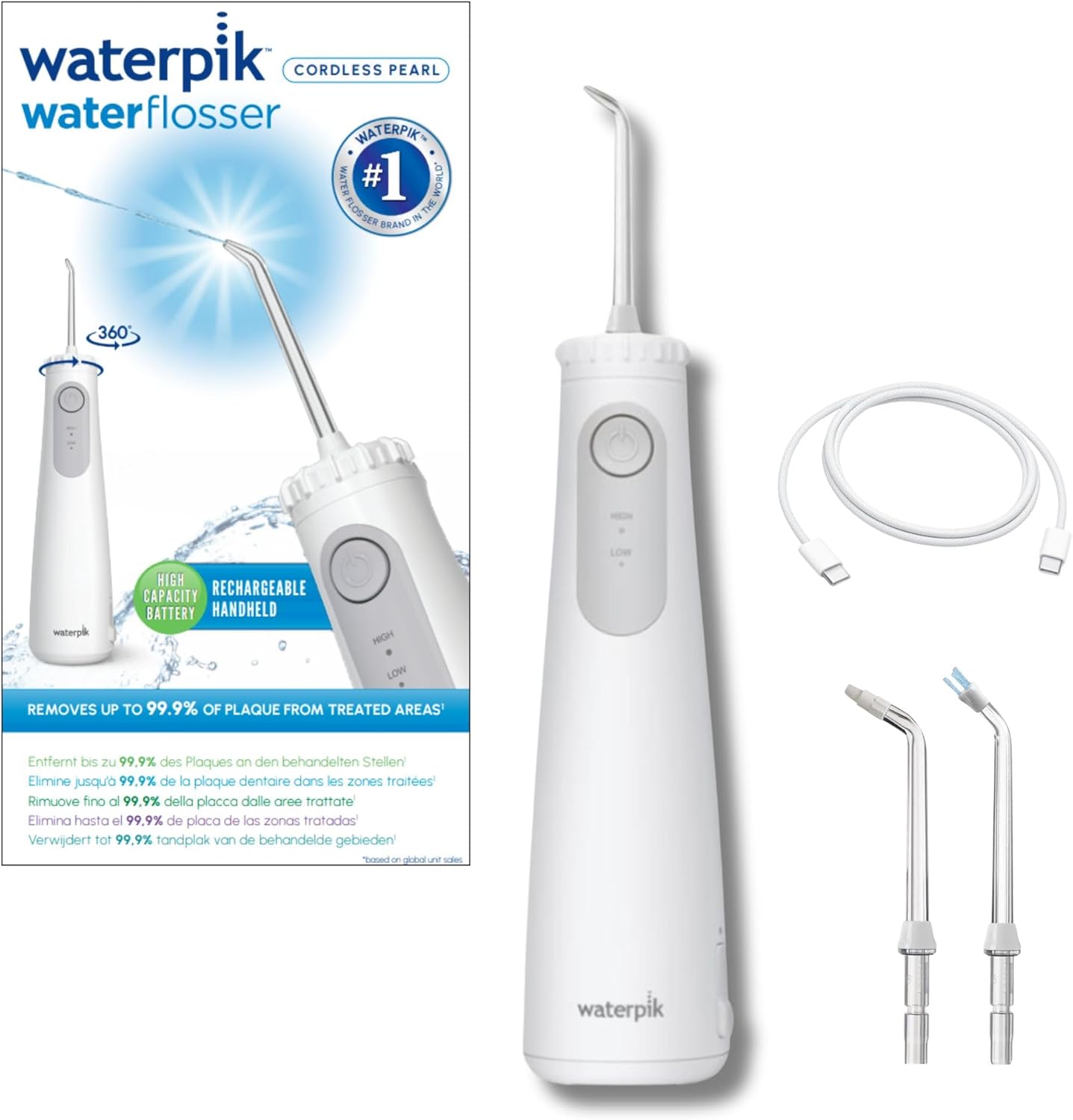 Máy tăm nước không dây Waterpik Cordless Pearl WF-27EU010