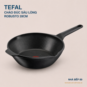Chảo đúc cao cấp sâu lòng Tefal Robusto có miệng rót 28cm