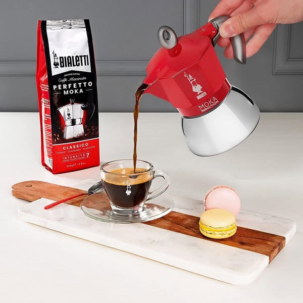 Ấm pha cà phê Bialetti Moka Induction 6 cốc màu đỏ