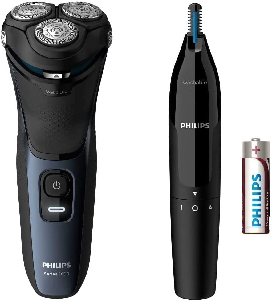 MÁY CẠO RÂU PHILIPS SERIES 3000 S3134/57 KÈM TỈA LÔNG MŨI