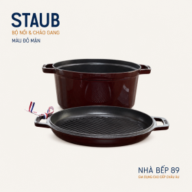 NỒI GANG STAUB COCOTTE SECOND CHOICE 28CM MÀU ĐỎ RƯỢU