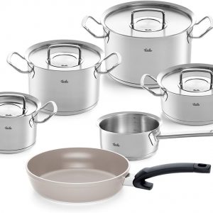 Bộ nồi Fissler profi 4 nồi 1 quánh 1 chảo chống dính nắp inox
