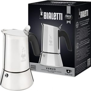 ẤM PHA CÀ PHÊ ESPRESSO BIALETTI VENUS 4 CUP MÀU BẠC