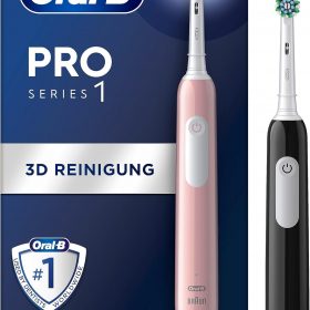 SET 2 BÀN CHẢI ĐÁNH RĂNG ORAL-B PRO SERIES 1 MÀU ĐEN, HỒNG