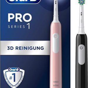 SET 2 BÀN CHẢI ĐÁNH RĂNG ORAL-B PRO SERIES 1 MÀU ĐEN, HỒNG