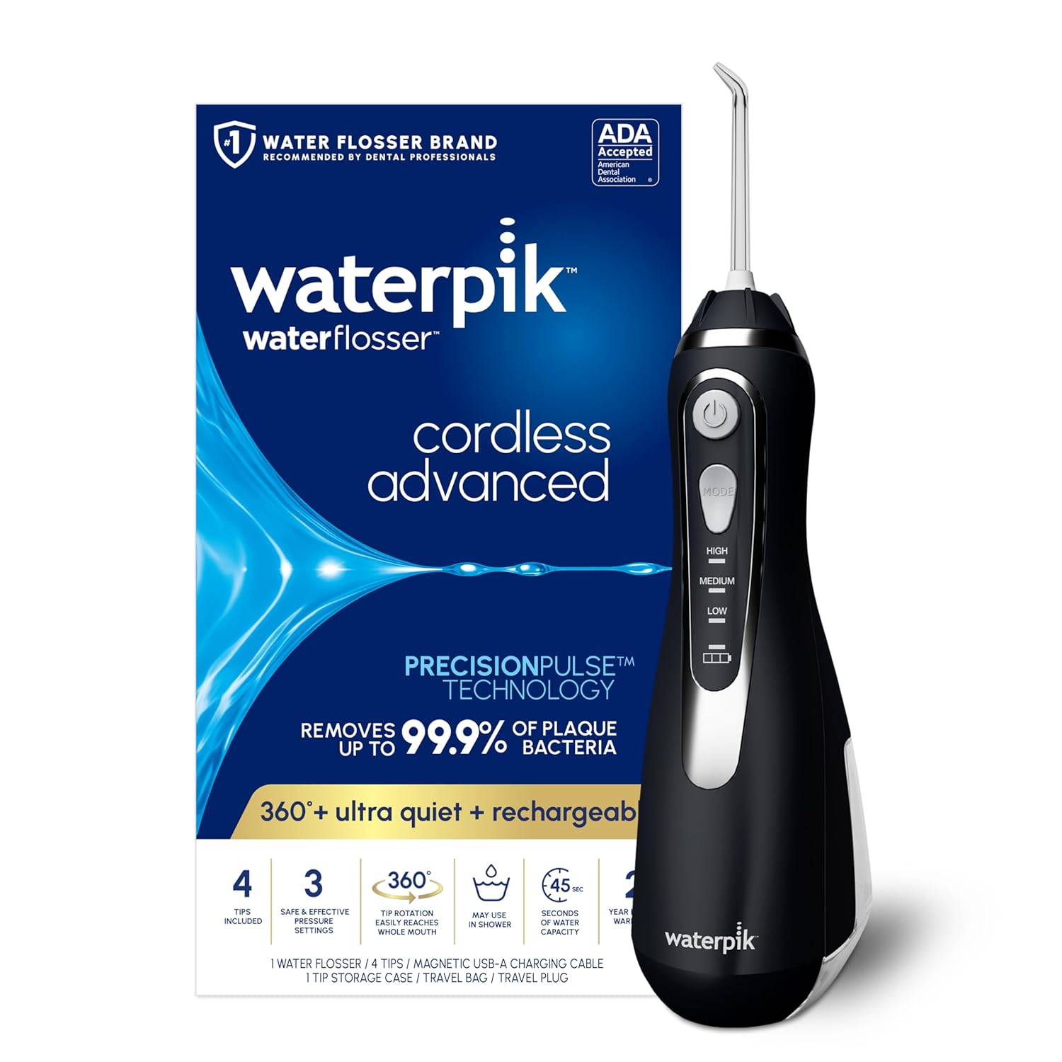 Máy tăm nước Waterpik Cordless Advanced 2.0 WP-582( Bản Mỹ)