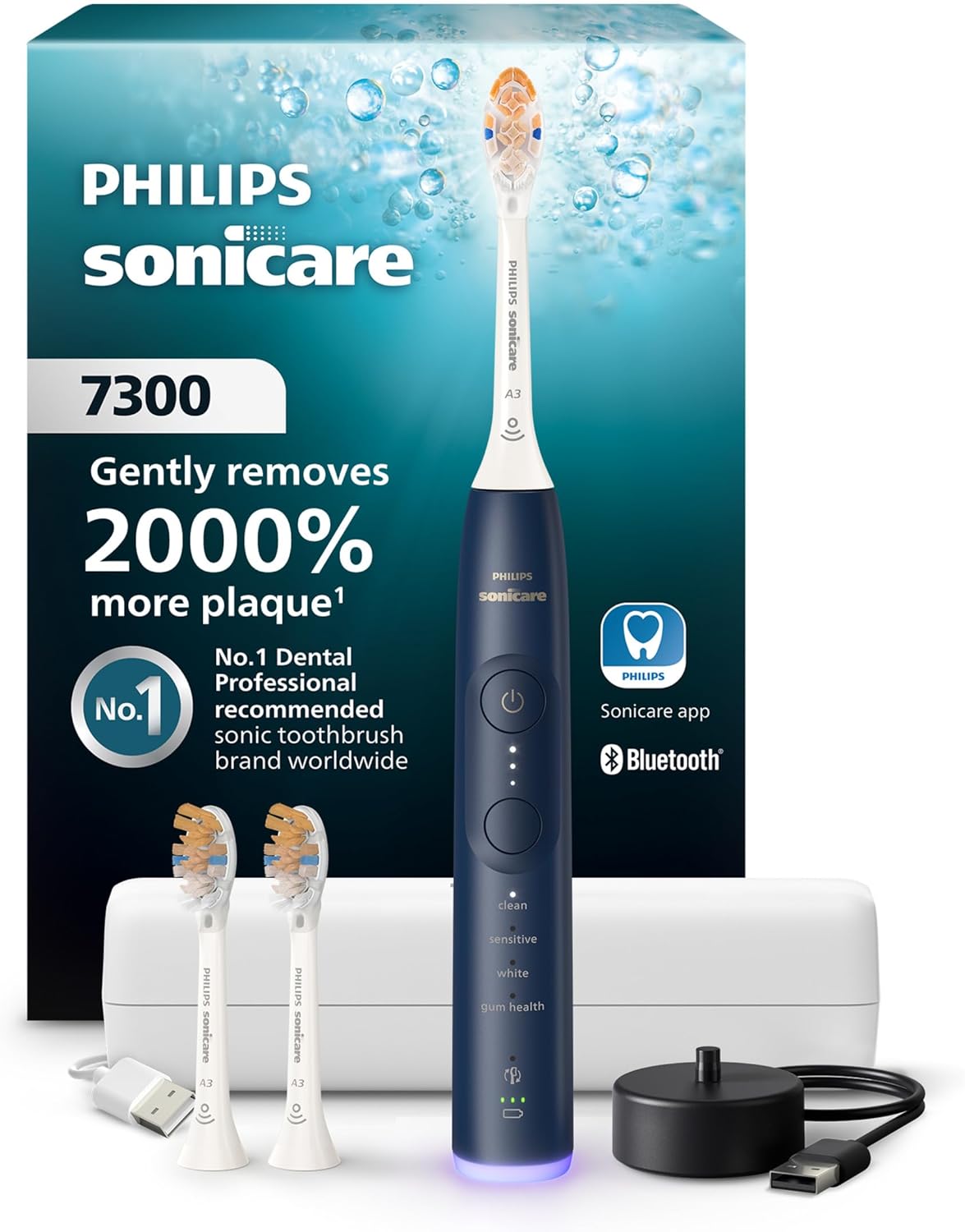 BÀN CHẢI ĐIỆN PHILIPS SONICARE SERIES 7300 HX7423/05 MÀU XANH THAN