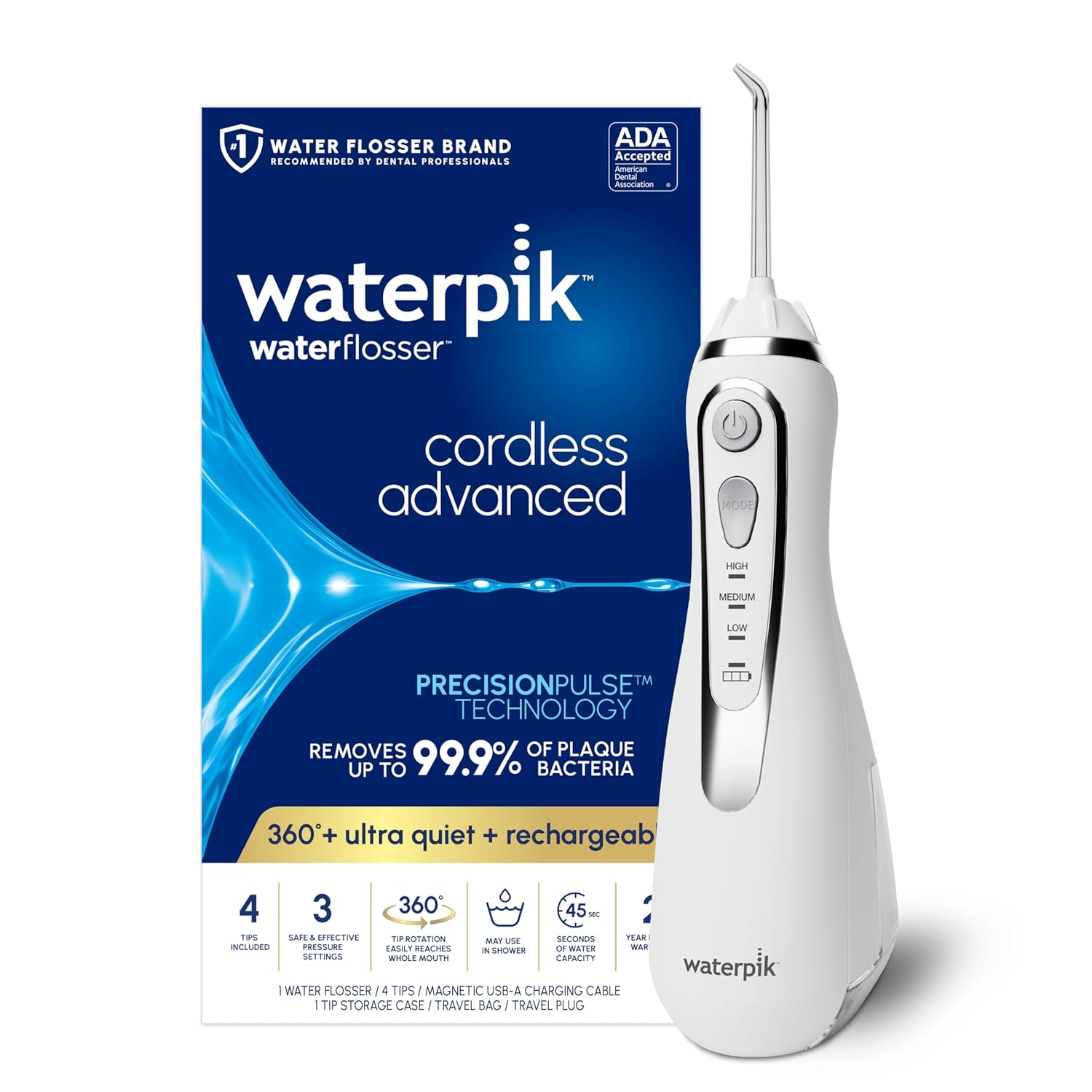Máy tăm nước Waterpik Cordless Advanced 2.0 WP-580 ( Bán Mỹ)