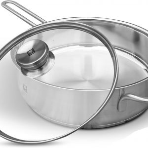 Chảo inox Zwilling twin nova 24 cm kèm nắp kính