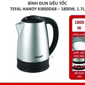 BÌNH ĐUN NƯỚC SIÊU TỐC TEFAL KI800D68  1,7L