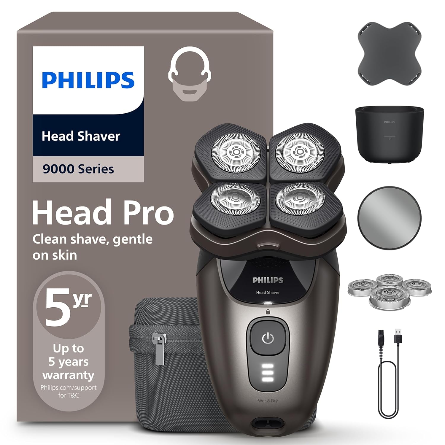 Máy cạo sát da Đầu PHILIPS Pro Series 9000 dành cho nam và nữ HS9980/15