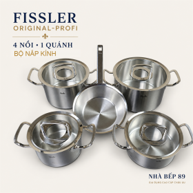 BỘ NỒI FISSLER ORIGINAL-PROFI COLLECTION 4 NỒI 1 QUÁNH 20CM NẮP KÍNH