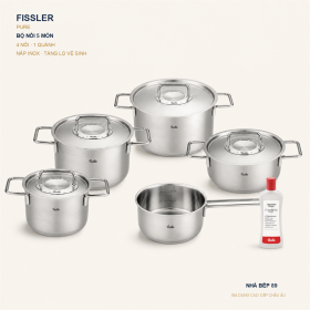 BỘ NỒI FISSLER PURE 5 TẶNG KÈM LỌ VỆ SINH ĐỒ INOX FISSLER