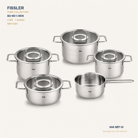 BỘ NỒI FISSLER PURE COLLECTION 5 MÓN NẮP KÍNH