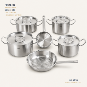 Bộ nồi Fissler profi 4 nồi 1 quánh 1 chảo inox profi  nắp inox