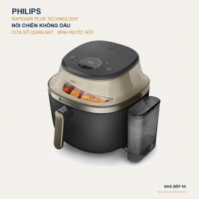 Nồi chiên không dầu Philips Airfryer 5000 Na543 có chức năng hấp, dung tích 7.2L.