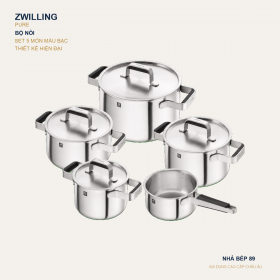 Bộ nồi Zwilling Pure set 5 mầu bạc