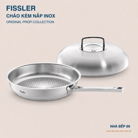 Chảo Fissler Original Profi Collection 28 cm kèm nắp inox phẳng