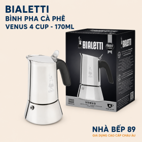 ẤM PHA CÀ PHÊ ESPRESSO BIALETTI VENUS 4 CUP MÀU BẠC
