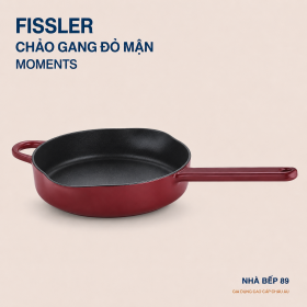 Chảo Gang  Fissler Moments 24 cm mầu Đỏ mận