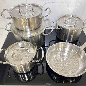 Bộ nồi Fissler Profi 4 nồi 1 chảo nắp inox