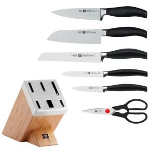 BỘ DAO TỰ MÀI FIVE STAR ĐẾ TRE TỰ NHIÊN
