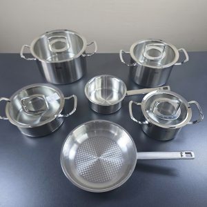 Bộ nồi Fissler profi 4 nồi 1 quánh 1 chảo inox profi nắp kính