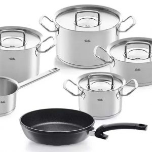 Bộ nồi Fissler profi 4 nồi 1 quánh 1 chảo chống dính nắp inox